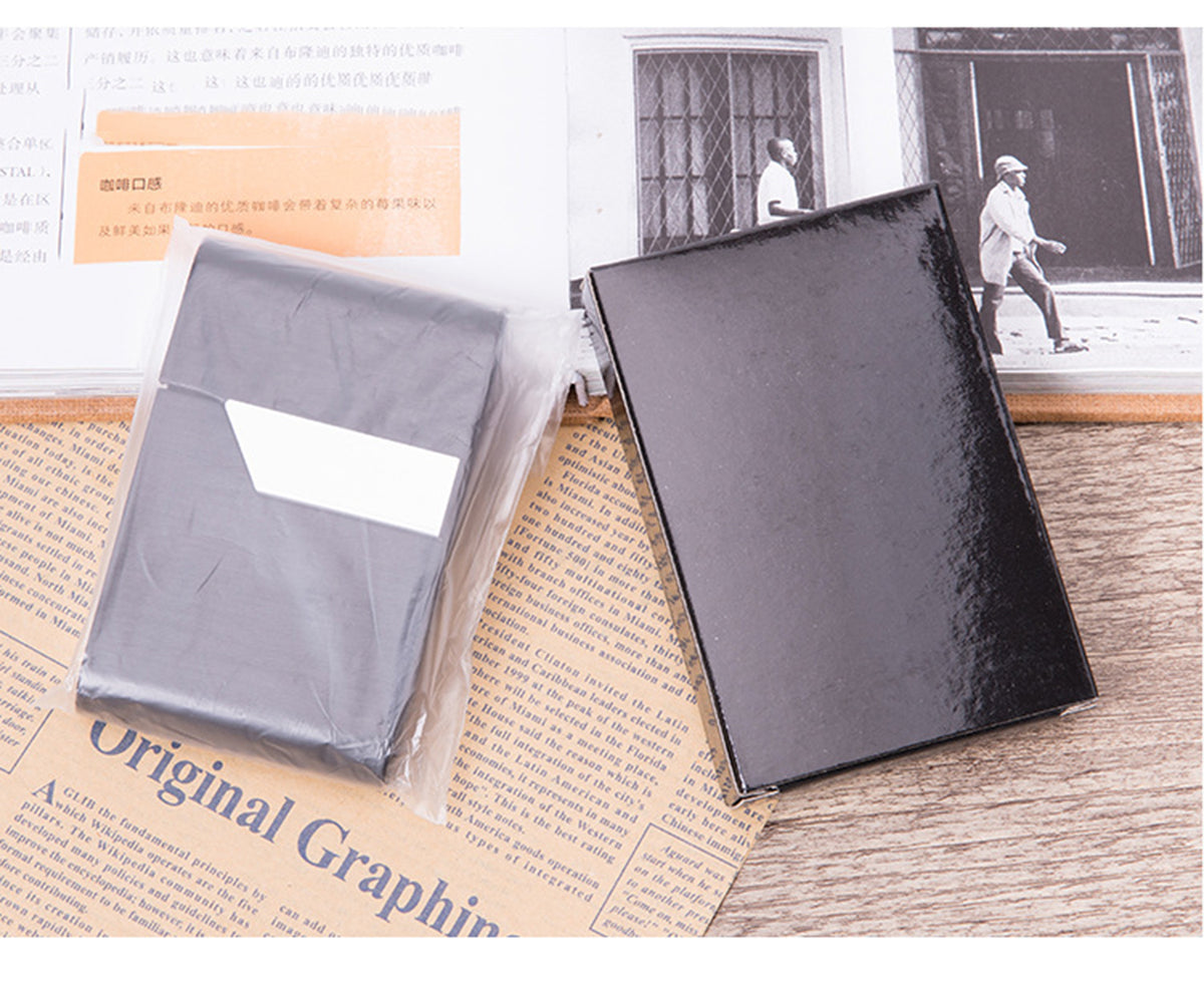 Business Card Cases PU Leather Name Card Holders Stainless Steel Multi Card Holders