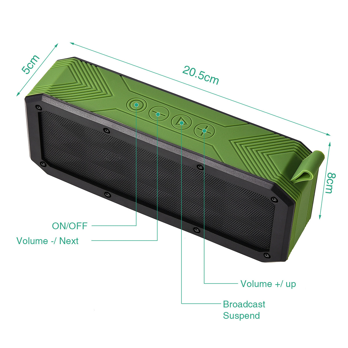 2000 mAh IPX6 Water-resistance Square Wireless Speaker For Blank