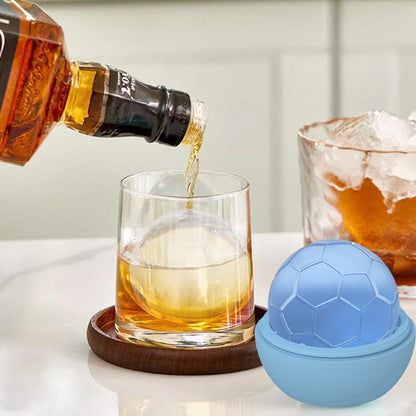Large Single Sports Ball Ice Cube Molds Soccer Shaped Silicone Ice Ball Mold