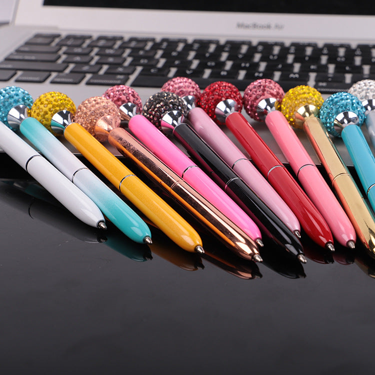 Crystal Jewel Pen Bling Metal Design Retractable Ballpoint Pen
