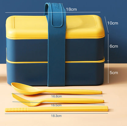 1440ml PP Material Bento Box Multi-layer Sealing Combination Basket Picnic Lunch Box(2 layer)