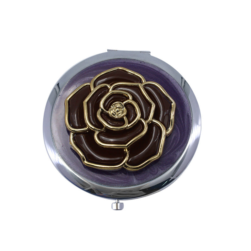 Rose Shape Compact Cosmetic Purse Mirror
