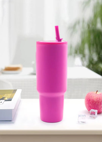 40 Oz/1200ml Car Tumbler Insulated Stainless Steel Water Bottle With Handle & Lid & Flip Straw