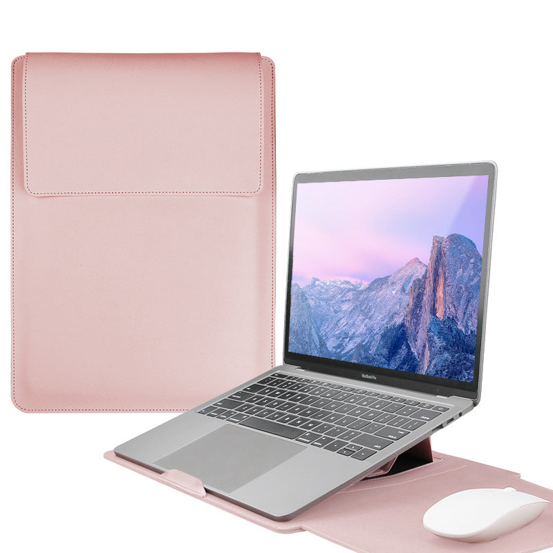 13" PU Leather Laptop Sleeve Case with Stand