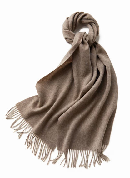 71" 100% Lamb Wool Plain Scarf Warm Autumn Winter Scarf Solid Color Fringed Wool Scarf