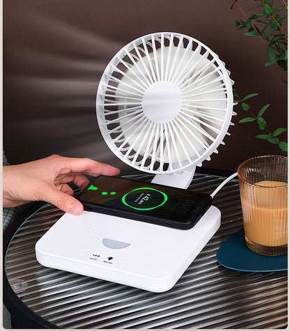 3" 1 Design Foldable Desk Fan With Wireless Charging For Phone Night Light