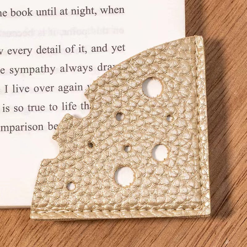 Cheese Shape Bookmark Triangle PU Leather Bookmark Page Corner for Book Lover