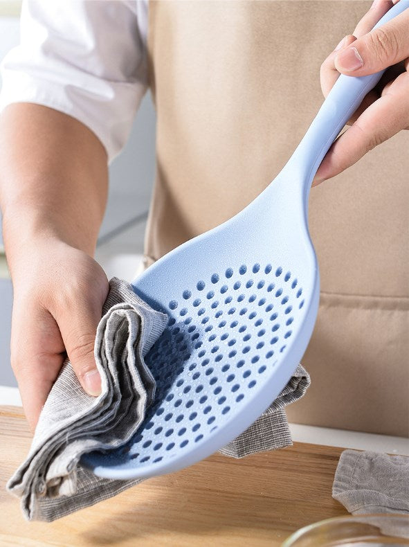 Silicone Large Slotted Spoon Cooking Skimmer Draining Strainer Spoon For Frying and Cooking