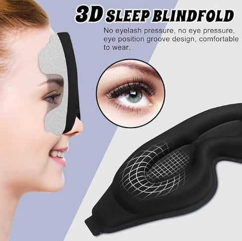 3D Eye Mask Sleeping Mask W/ Adjustable Strap