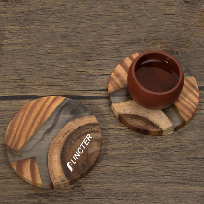 Round Cedar Wood & Epoxy Resin Coaster