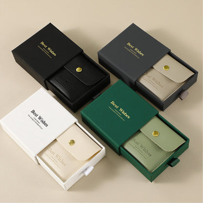 3.5" Drawer Gift Box Boutique Packaging Gift Box with PU Jewelry Pouch Display Kraft Box