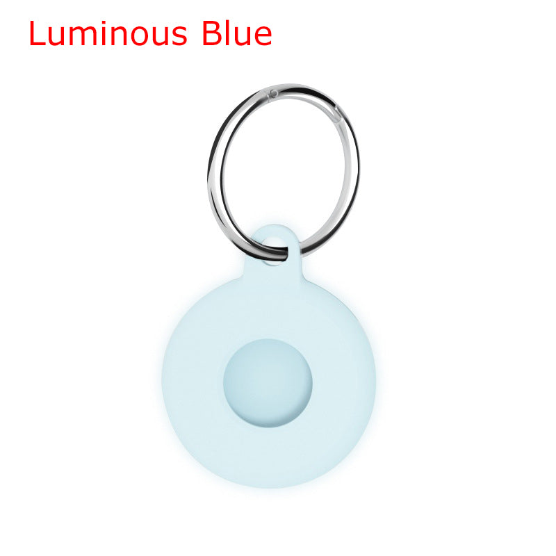 Circular Silicone Key Tag Tracker Cover Access Card Sleeve Anti-Lost Protector Holder W/ Key Ring