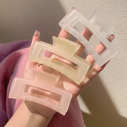 3.35" L Frosted Jelly Hair Clips Square Claw Clip for Women