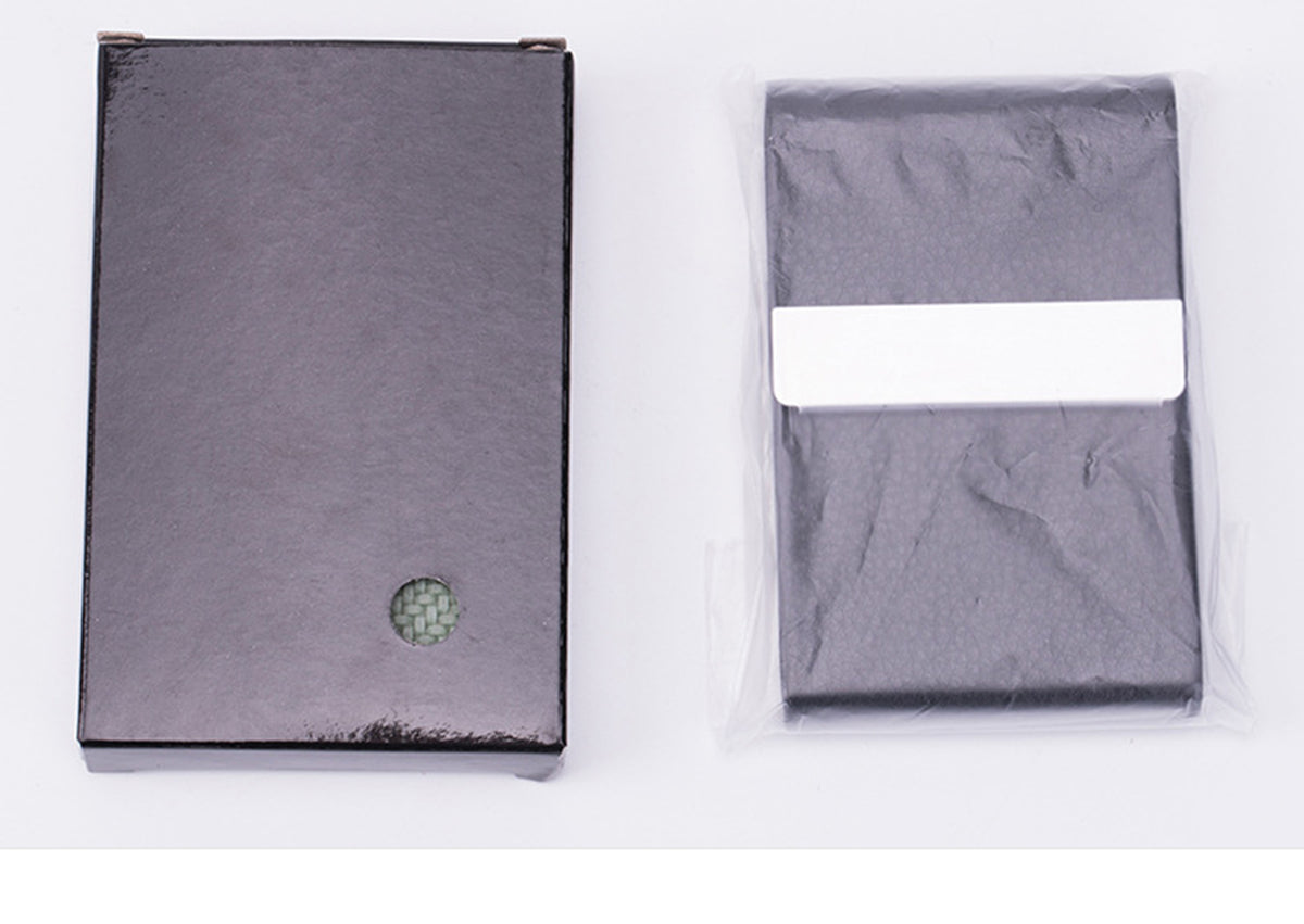 Stainless Steel Business Card Holder W/PU Leather