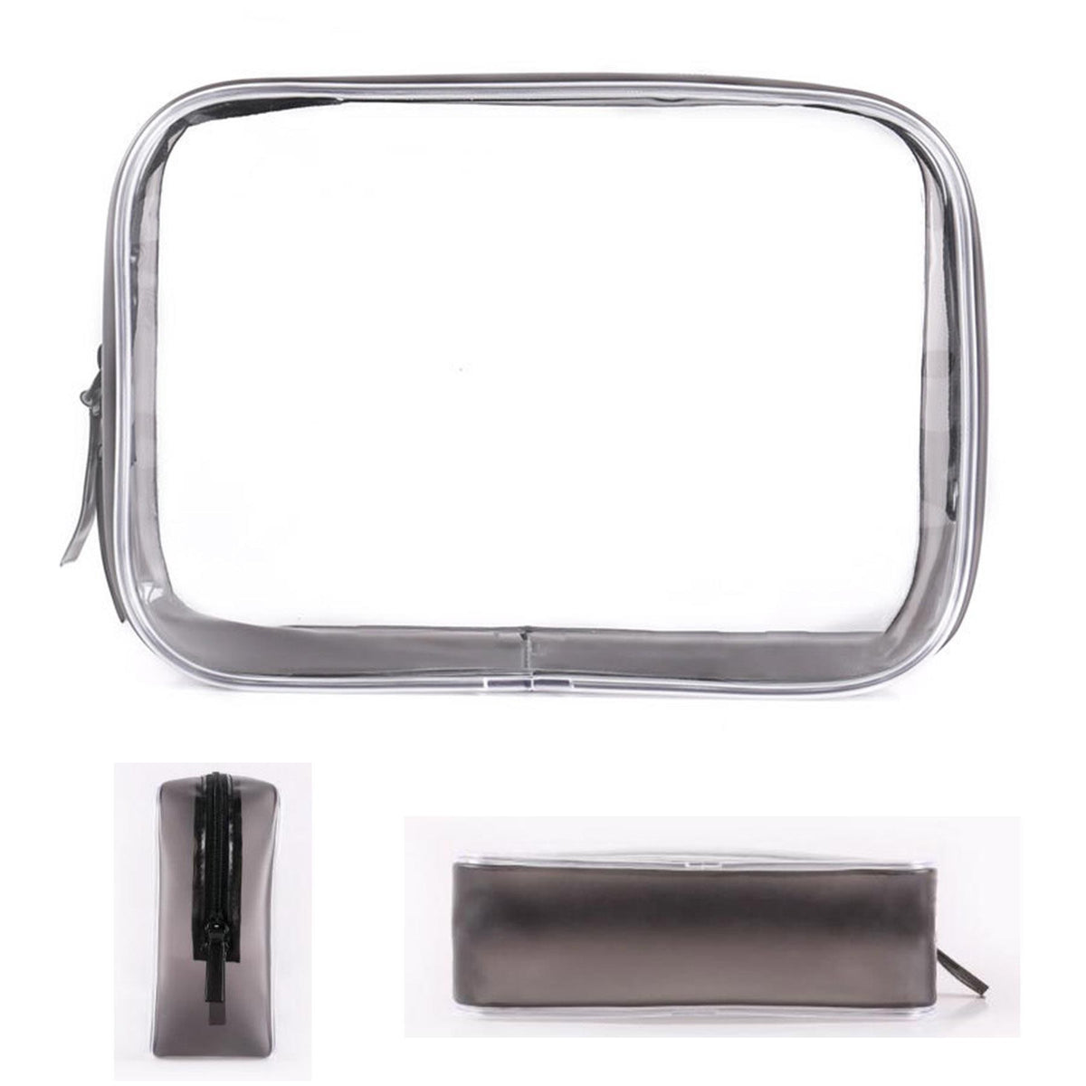 PVC Zippered Toiletry Makeup Bag (Large)