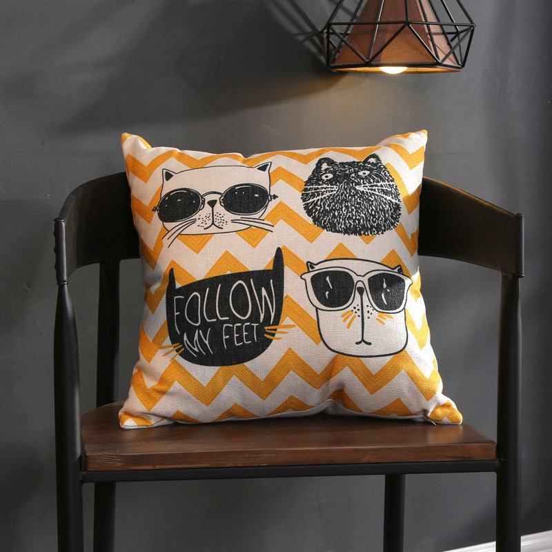 Full Printed 19.7 x 19.7" Premium Square Linen Throw Pillowcase With Hidden Zipper
