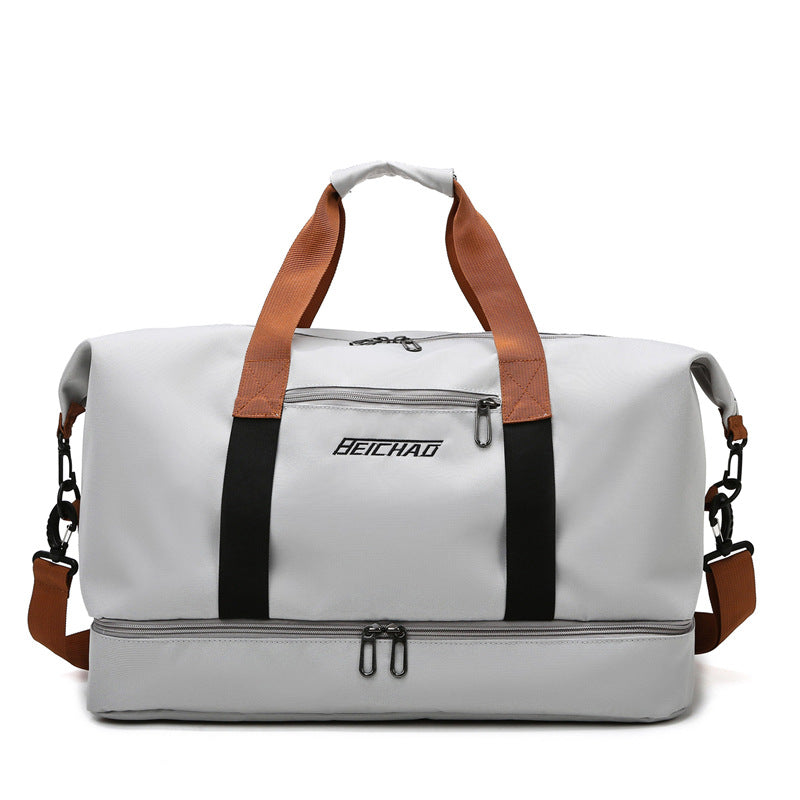 Travel Duffel Bag Oxford Tote Bag Sport Gym Bag Swimming Bag with Shoe Pouch&Wet Pocket