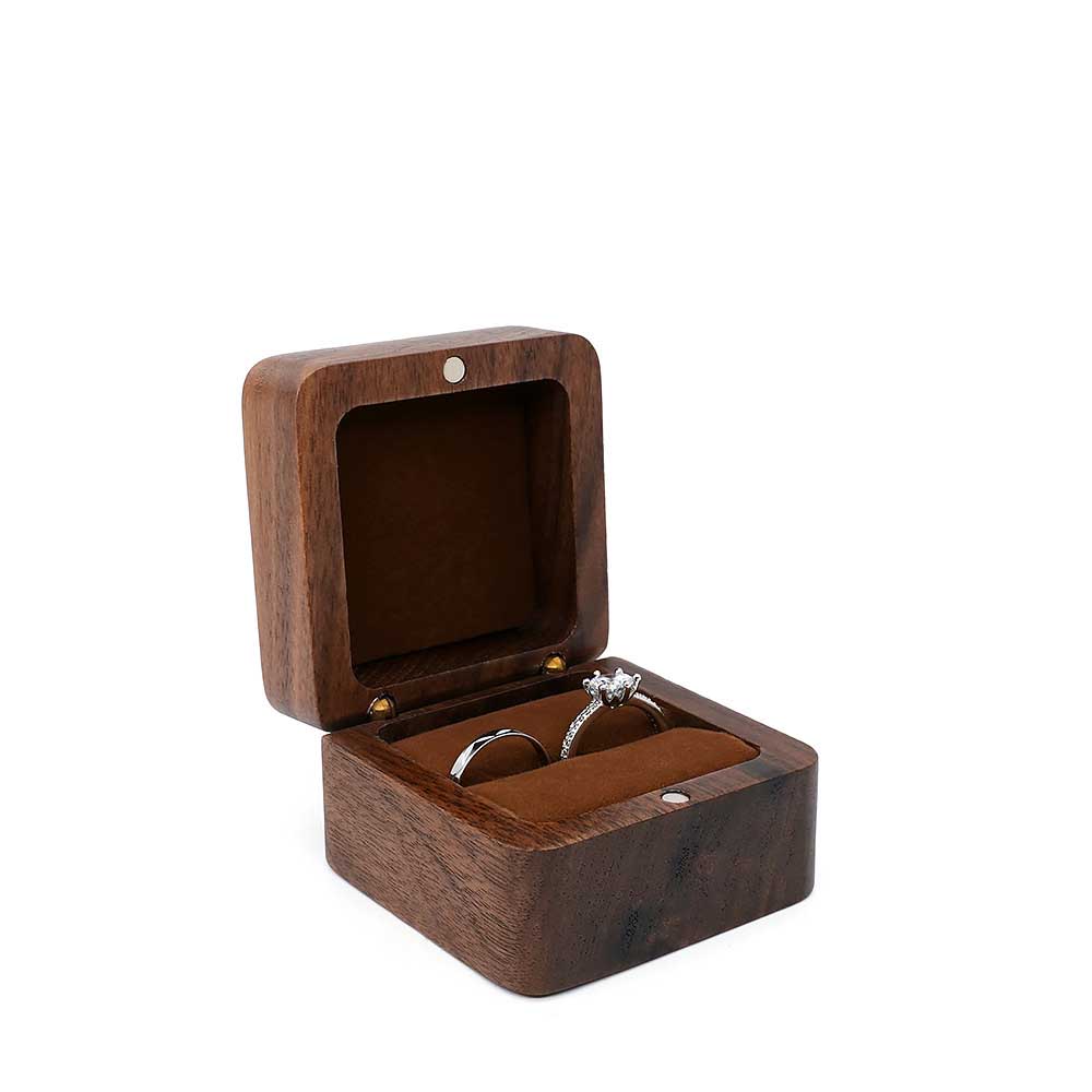 Rectangle Wooden Jewelry Ring Box