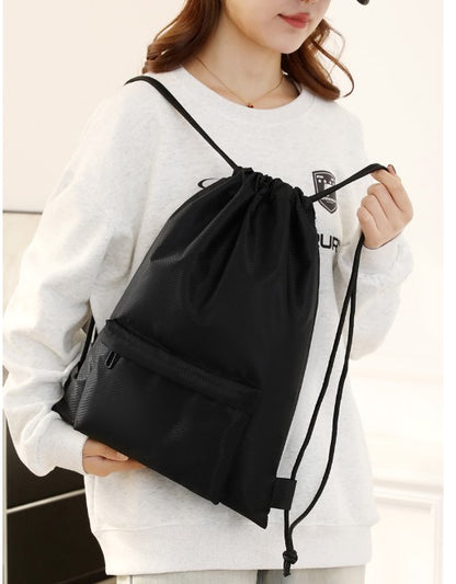 Oxford Drawstring Gym Bag W/ Zipper Pocket