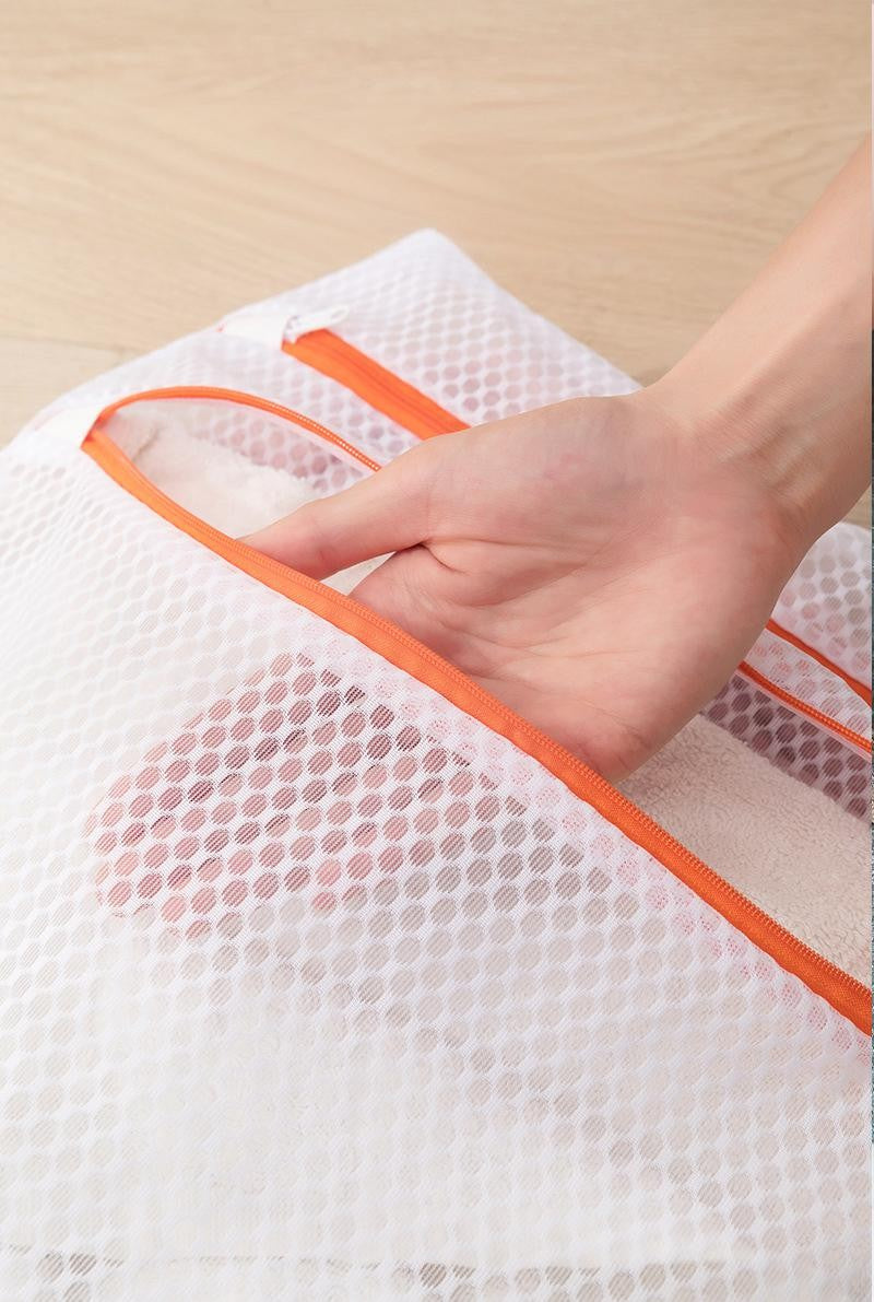 12x12" Portable Double Zippered Mesh Laundry Bags Laundry Wash Bags for Delicates-Woven Label