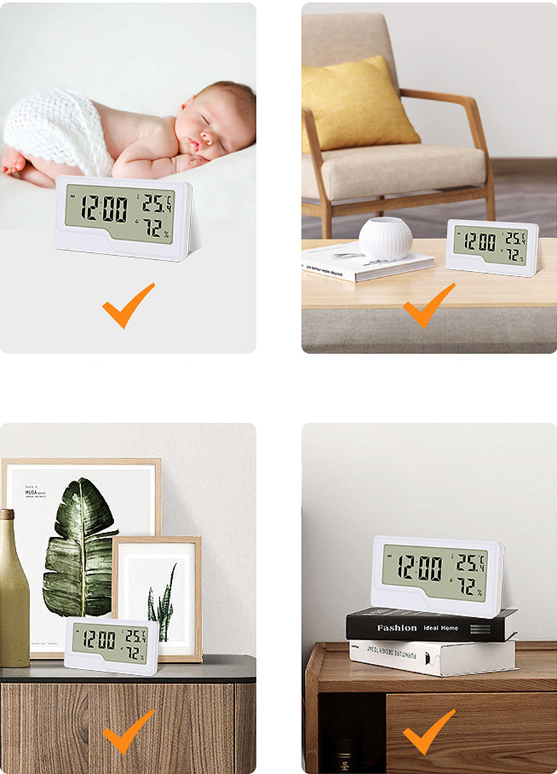 Digital Household Hygrometer Indoor Thermometer Alarm Clock