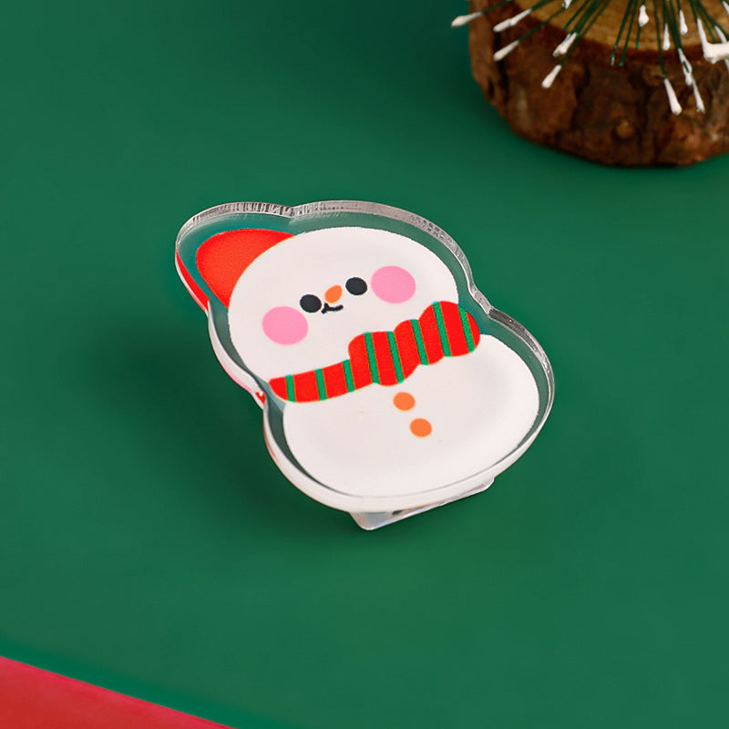 Christmas Acrylic Album Memo Clip Bag Binder Sealing Clip Food Bag Clamp-Two Sides Imprint