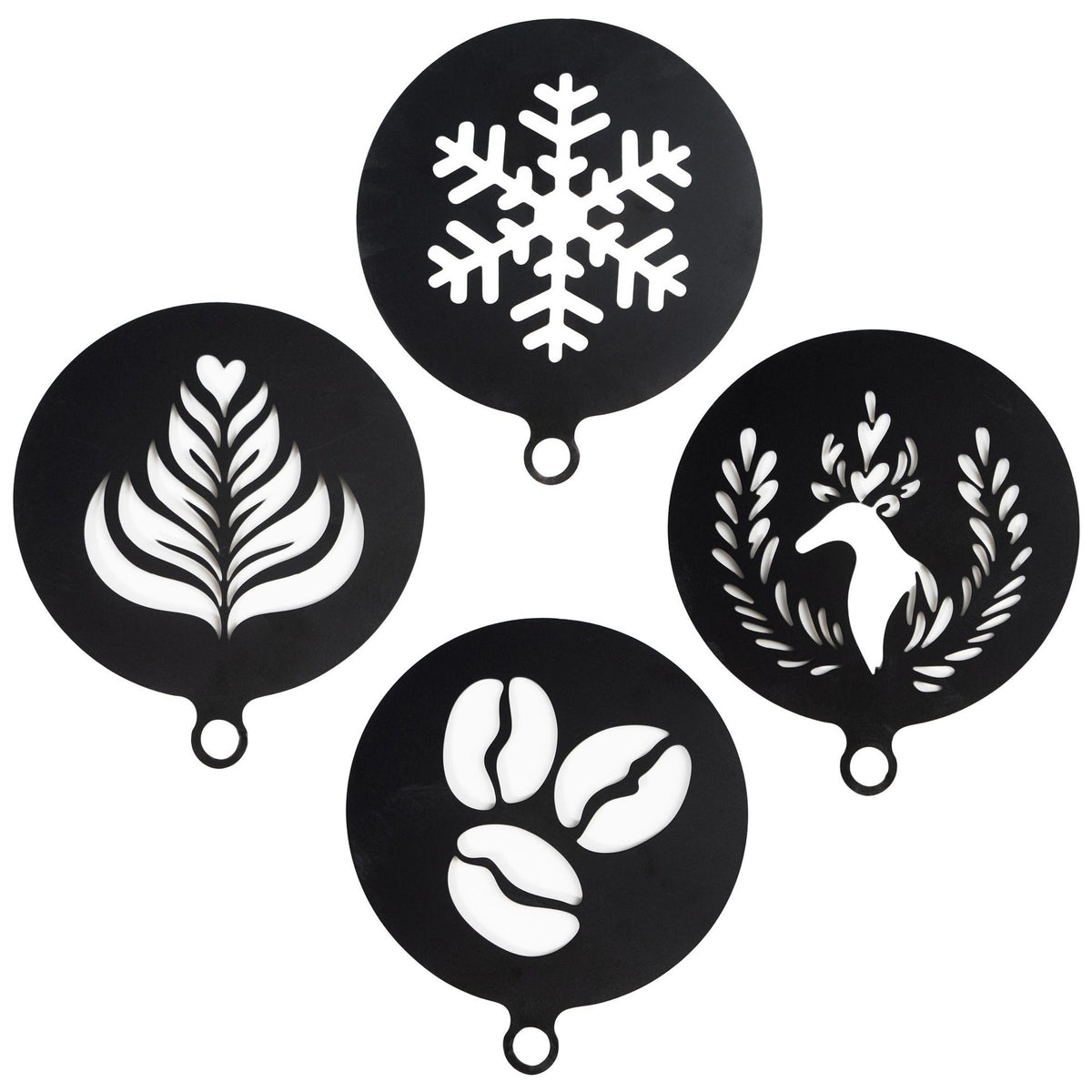 Four In A Set Black 430 Stainless Steel Coffee Latte Molds DIY