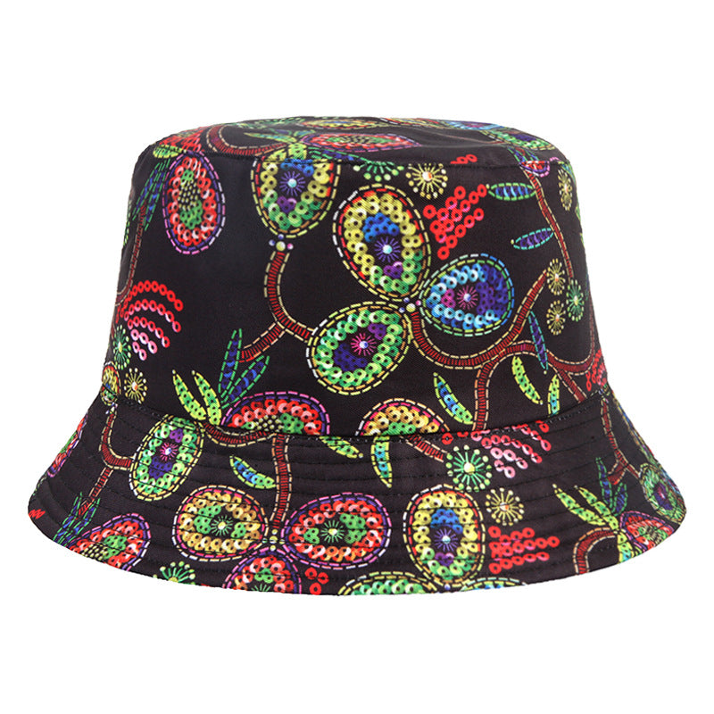#27 Geometric Tie-dye Pattern Basin Cap Bucket Hat