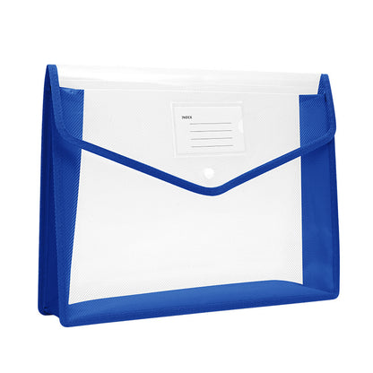Colorful A4 Document Folder Plastic Envelope File Envelope W/ Snap Button Closure & Label Slot