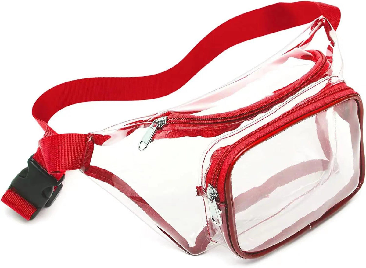 Transparent PVC Fanny Pack W/Two Zipper Pockets