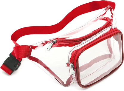 Transparent PVC Fanny Pack W/Two Zipper Pockets