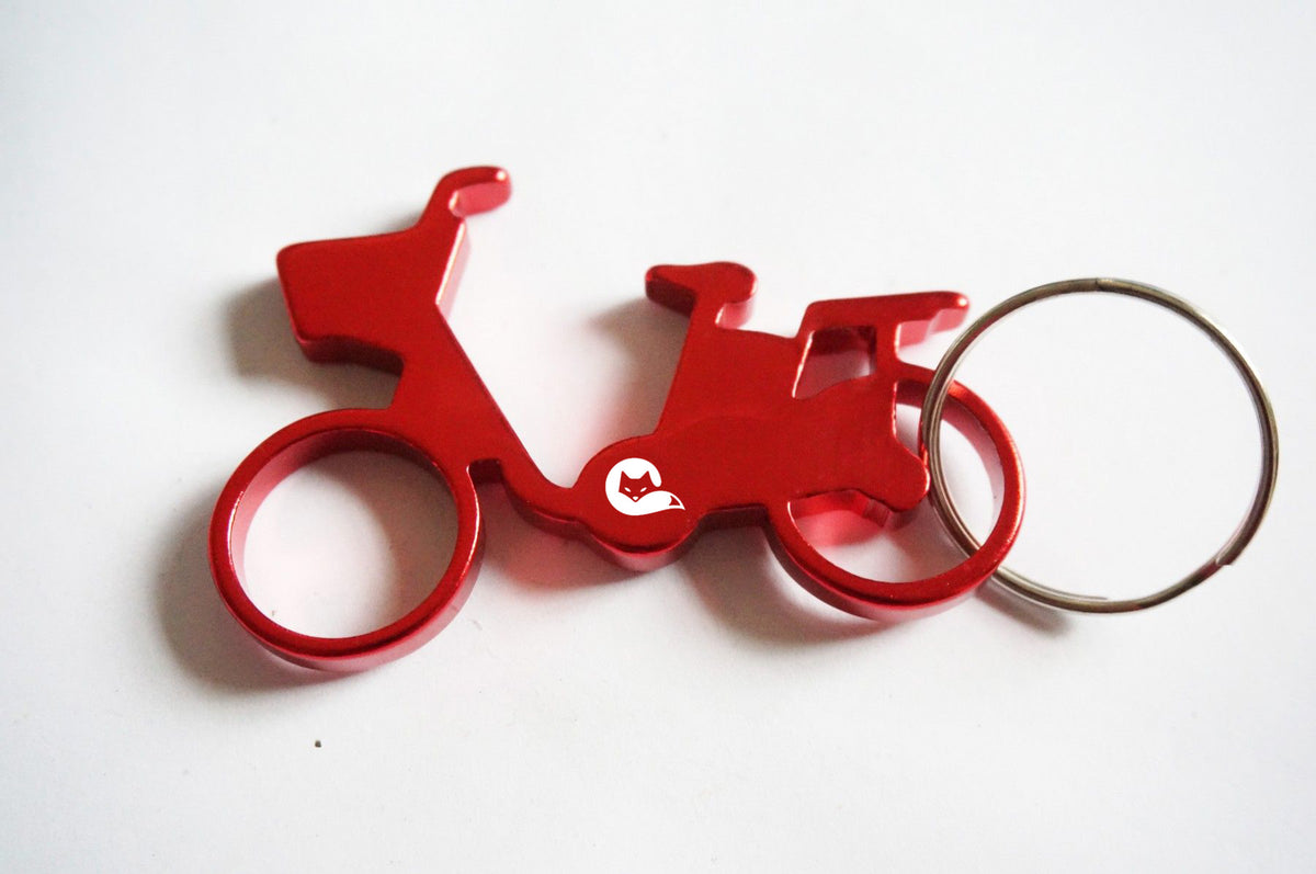 Creative Design Bicycle-Shaped Bottle Opener w/Key Tag