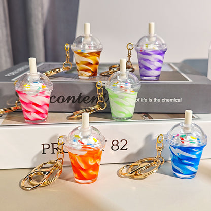 Ice Cream Cup Keychain W/Keychain Ring