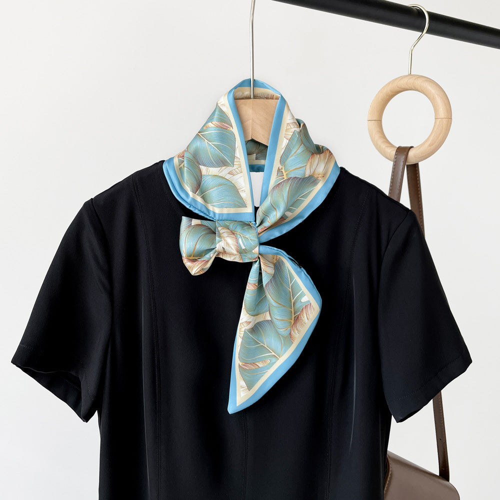 30" x 5" Silk Like Satin Long Square Scarf Neck Scarf Hair Scarves Handbags Wrap Scarf #18