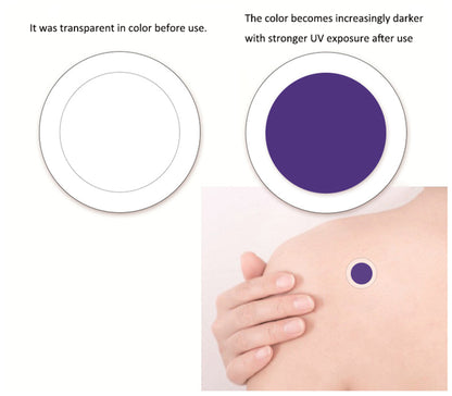 12 Pcs Sunburn Alert Sticker Waterproof Start Shape Detection Reminder UV Stickers