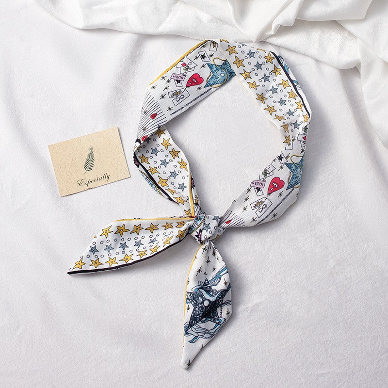 35" x 2" Full Custom Tarot Neckerchief Long Hair Ribbon Neck Scarf Handbag Wrap Neck Tie #28