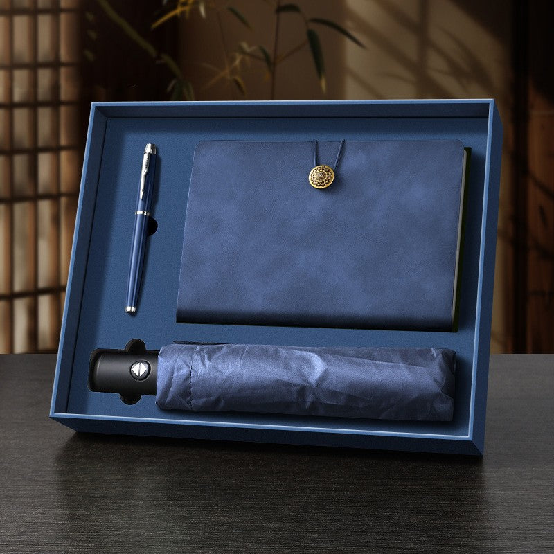 A5 PU Leather-Bound Business Notebook Writing Journal Executive Notebook Meeting Note Gift Set