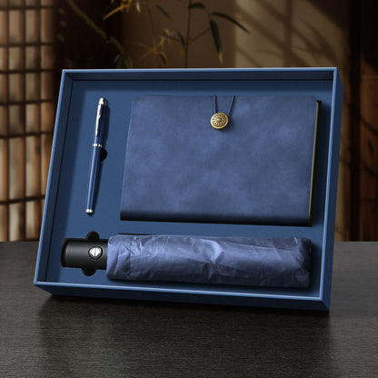 A5 PU Leather-Bound Business Notebook Writing Journal Executive Notebook Meeting Note Gift Set