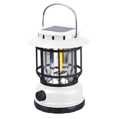 Solar Energy Light Rechargeable Camp Light Retro Design Portable Waterproof LED Lantern Outdoor Tent