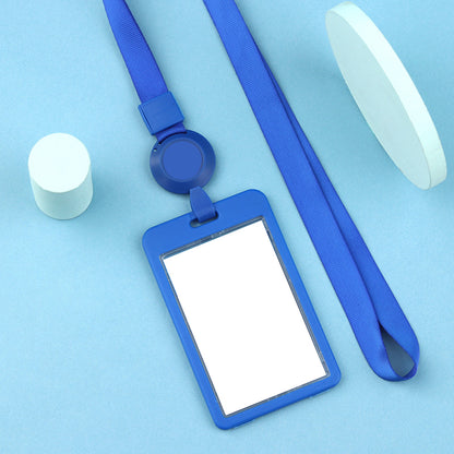 Plastic Vertical Badge Holder With Retractable Lanyard