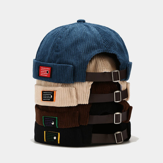 Adjustable Corduroy Brimless Hat Dockers Beanie