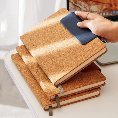 A5 PU Magnetic Closure Buckle Cork Cover Journal Notebook Set
