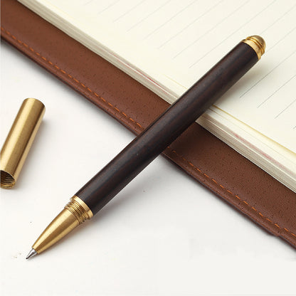 Luxury Meeting Pen Wood Pen with Pen Cap Wooden Pen Business Journaling Black Ink Pen