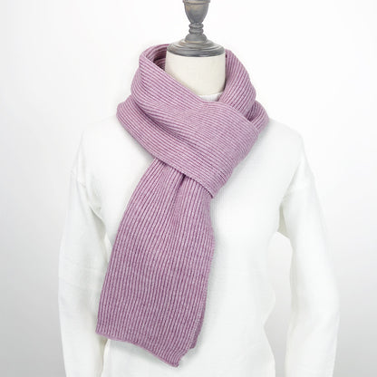 Unisex Long Knitted Plain Scarf - Warm Autumn And Winter Scarf - Tightly-Knitted Core Spun Yarn Scar