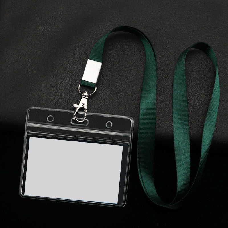 PVC Badge Holder Transparent Badge Holder Horizontal ID Holder Employee Card Holder With Lanyard