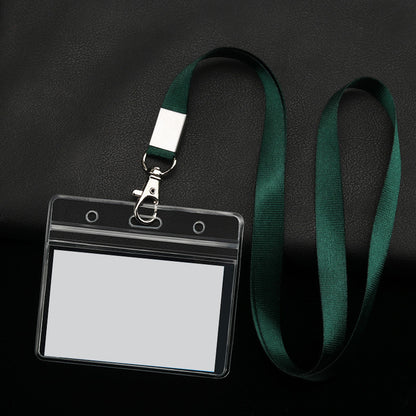 PVC Badge Holder Transparent Badge Holder Horizontal ID Holder Employee Card Holder With Lanyard