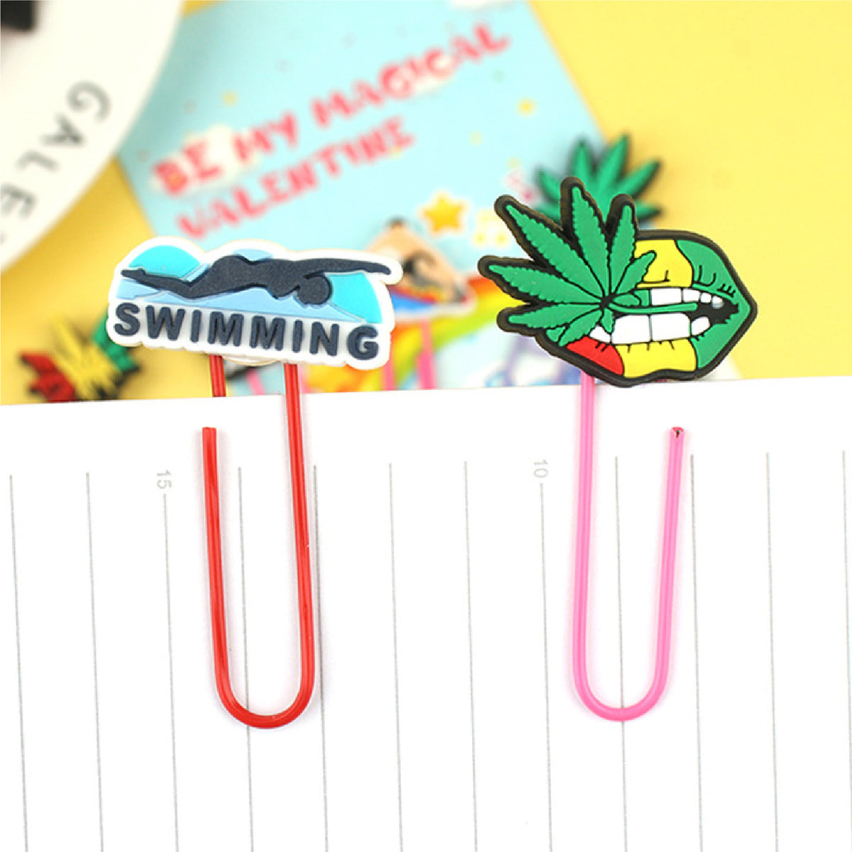 Custom Shape Paper Clip Hot Summer Swimming Bookmark Paper Clasp