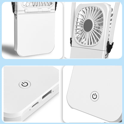 Portable Neck Fan Mini Quiet Handheld Personal Foldable USB Rechargeable Fan