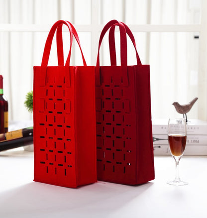 Two Bottle Felt Sleeve w/Handle