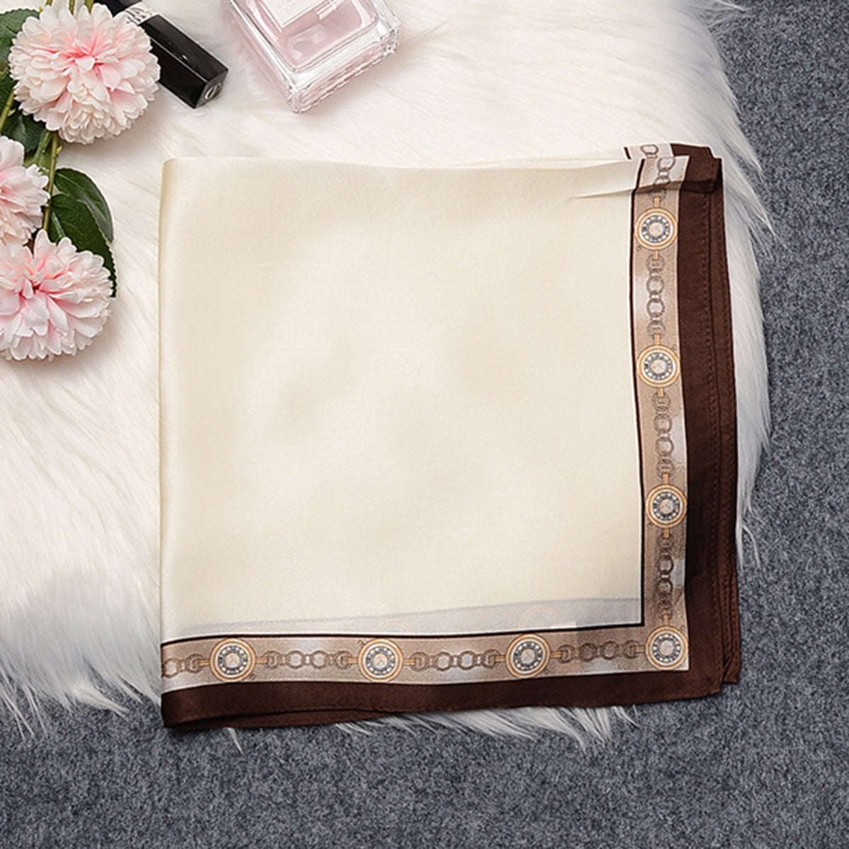 Custom 21" x 21" 100% Mulberry Silk Headband Silk Satin Handbag Wrap